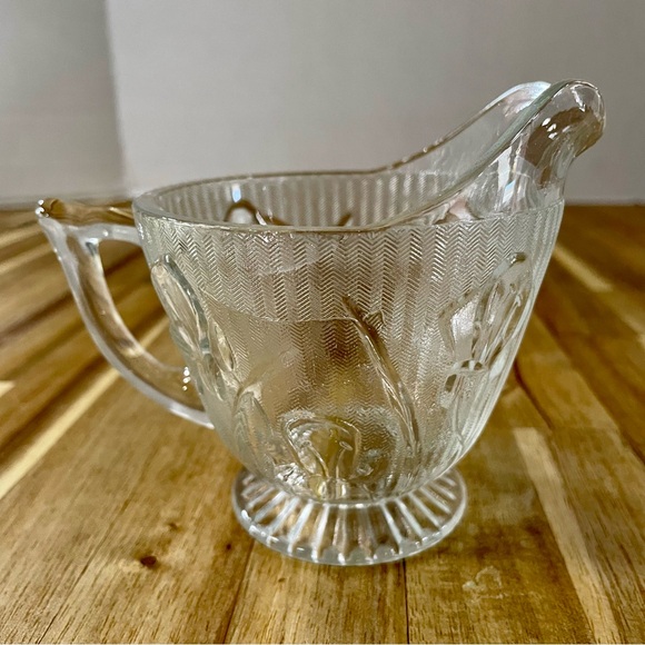 VTG Jeannette Depression Glass Iris Clear Creamer & Sugar Dish 1930’s - Picture 9 of 13